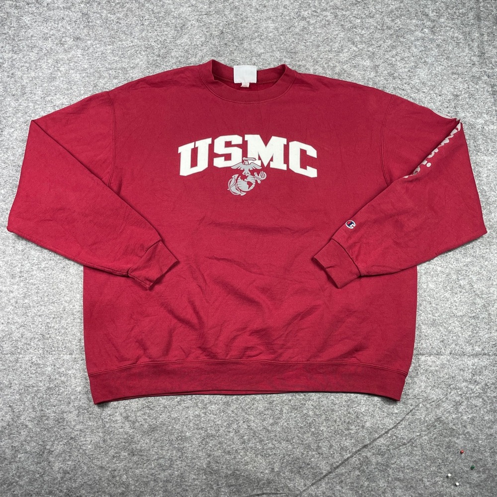 USMC Marine Corps Sweatshirt Mens 2XL Red Champion Pullover Crewneck